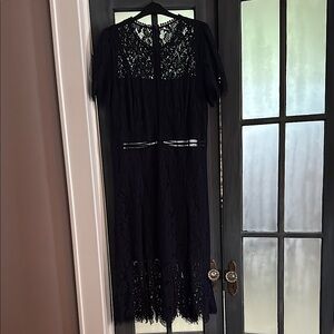 Elegant Navy Lace Dress